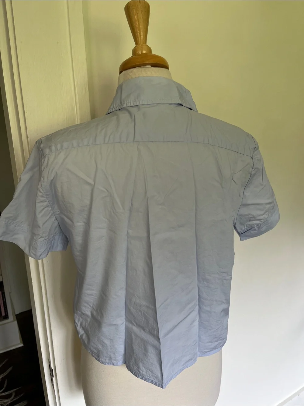 J Crew Cropped Shirt 8 Blue
